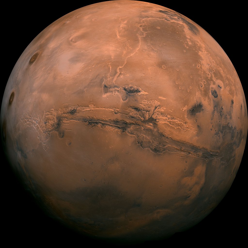 A photo of Mars, the 4th planet in our solar system.